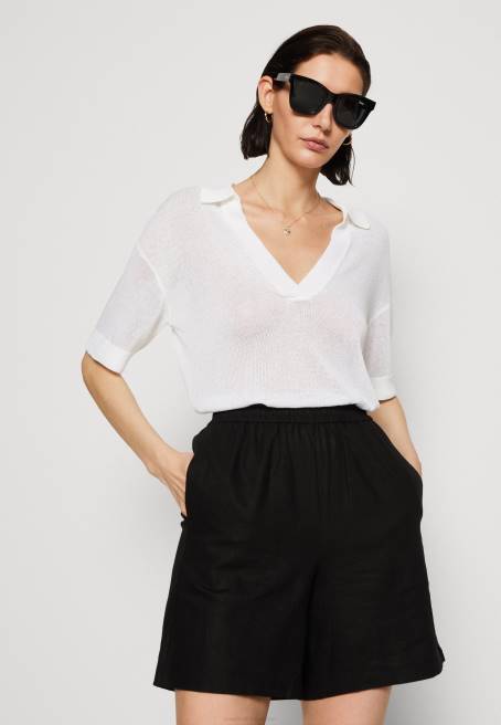 keten karışımı şort siyah Anna Field F202858 kadınlar