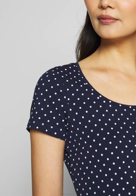 2\'er paket baskılı tişört lacivert/beyaz Anna Field F202329 kadınlar