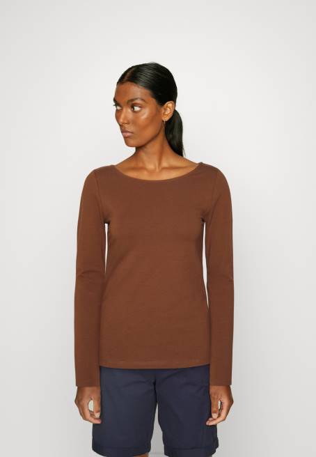 2\'li uzun kollu üst kahverengi/beyaz Anna Field F202584 kadınlar