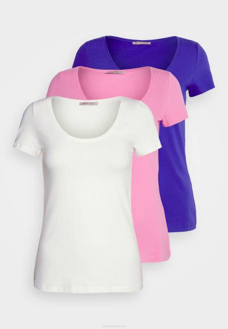 3'lü basic t-shirt lacivert/pembe/kırık beyaz Anna Field F202335 kadınlar