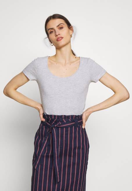 3\'lü basic tişört beyaz/lacivert/açık gri melanj Anna Field F202271 kadınlar