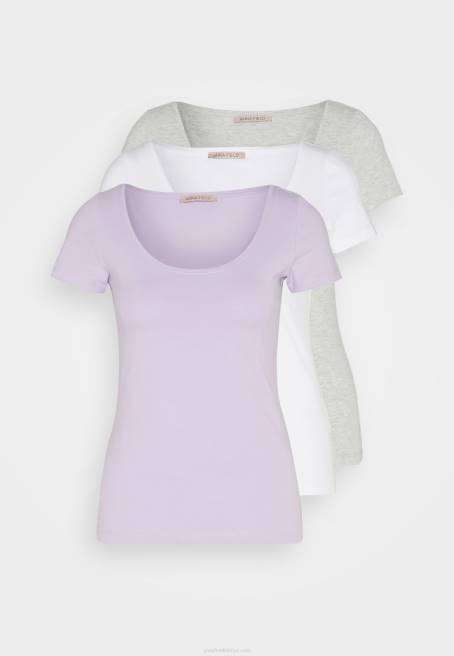 3\'lü basic tişört mor/beyaz/açık gri benekli Anna Field F202264 kadınlar