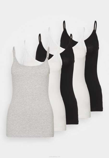 5'li üst siyah/beyaz/benekli açık gri Anna Field F202445 kadınlar