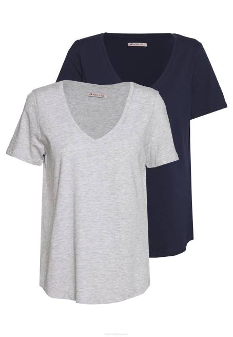 alacalı basic t-shirt açık gri/mavi Anna Field F202334 kadınlar