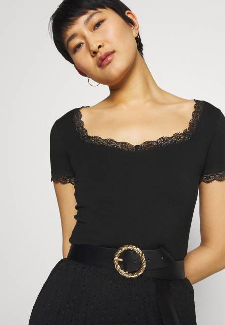 basic t-shirt siyah Anna Field F202288 kadınlar