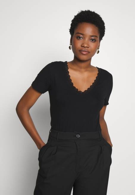 basic t-shirt siyah Anna Field F202377 kadınlar