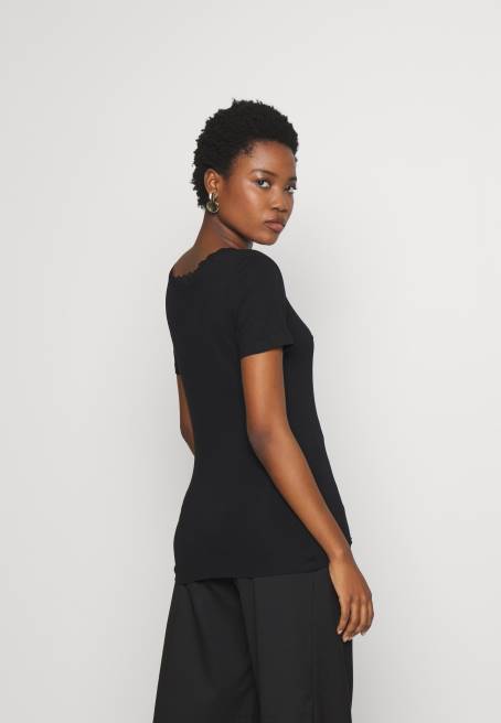 basic t-shirt siyah Anna Field F202377 kadınlar