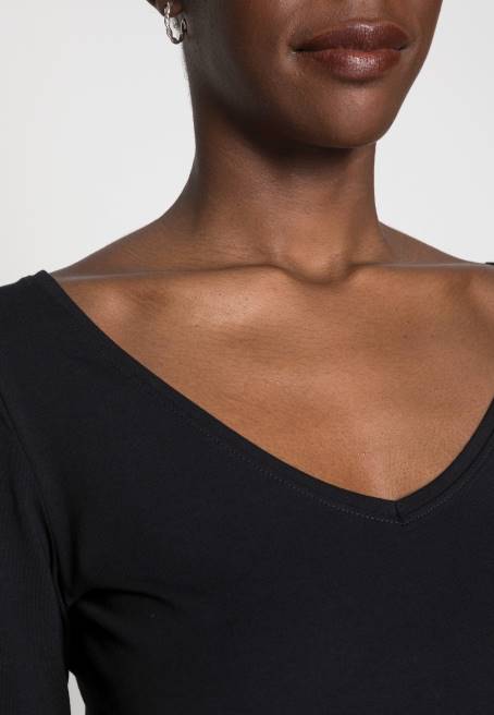 basic uzun kollu üst siyah Anna Field F202594 kadınlar