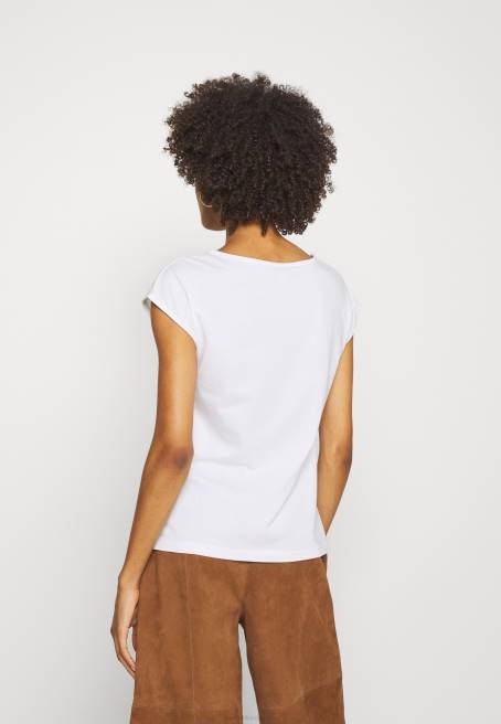 basic v yaka düşük omuzlu 2\'li basic tişört beyaz/beyaz Anna Field F202297 kadınlar