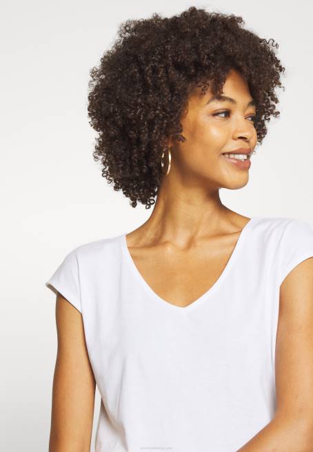 basic v yaka düşük omuzlu 2\'li basic tişört siyah/beyaz Anna Field F202261 kadınlar