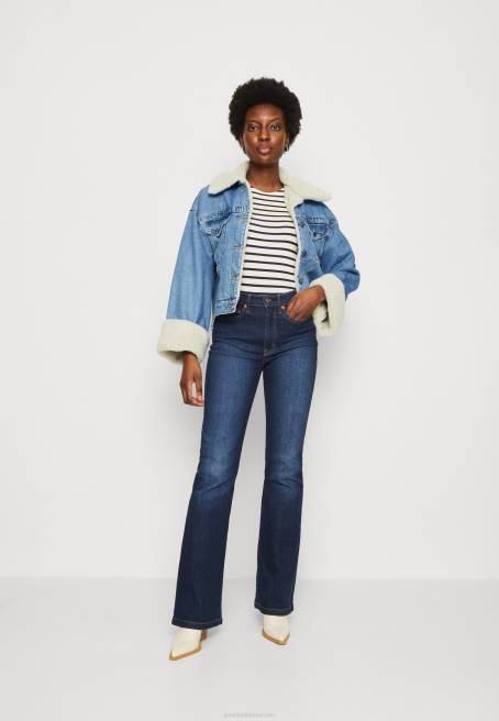 baskılı t-shirt koyu mavi/beyaz Anna Field F202339 kadınlar