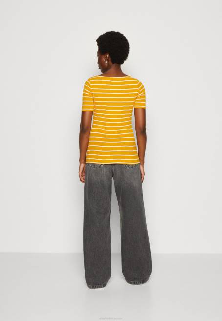 baskılı t-shirt koyu sarı/beyaz Anna Field F202295 kadınlar