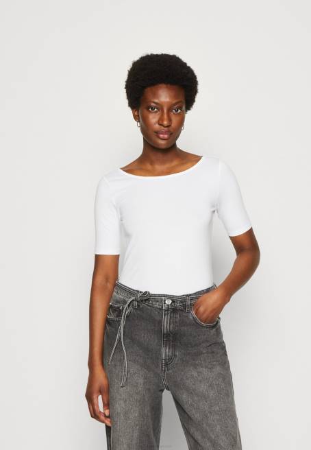 baskılı t-shirt koyu sarı/beyaz Anna Field F202295 kadınlar