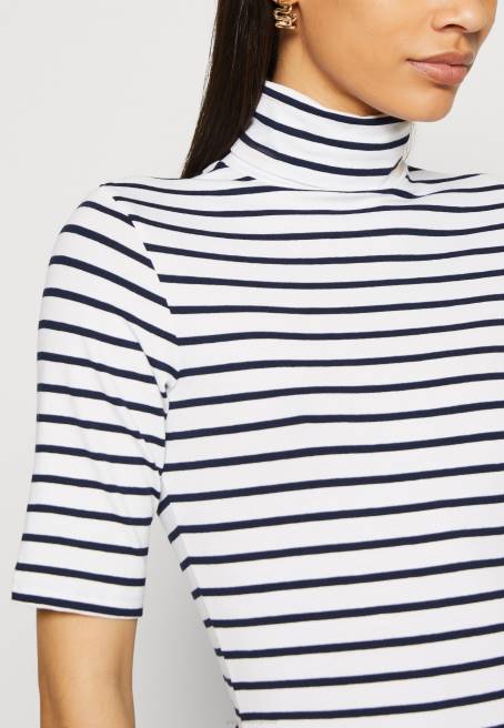 baskılı tişört beyaz/koyu mavi Anna Field F202305 kadınlar