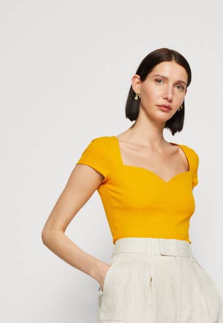 baskılı tişört koyu sarı Anna Field F202250 kadınlar