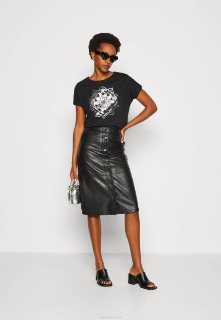 baskı t-shirt siyah Anna Field F202332 kadınlar