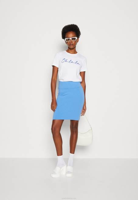 beyaz t-shirt yazdır Anna Field F202347 kadınlar