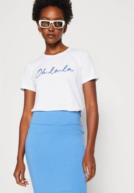 beyaz t-shirt yazdır Anna Field F202347 kadınlar