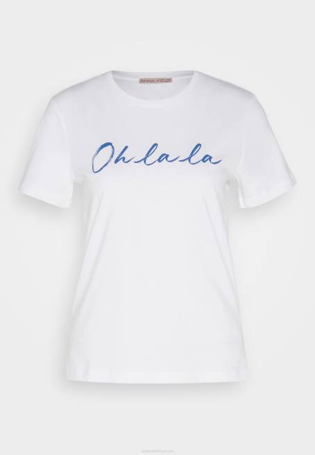 beyaz t-shirt yazdır Anna Field F202347 kadınlar