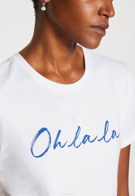 beyaz t-shirt yazdır Anna Field F202347 kadınlar