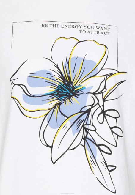 beyaz t-shirt yazdır Anna Field F202367 kadınlar