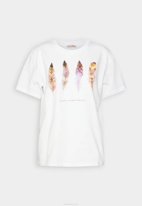 beyaz t-shirt yazdır Anna Field F202372 kadınlar