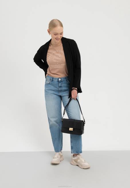 hayallerinizi hayata geçirin kahverengi baskılı t-shirt Anna Field F202321 kadınlar