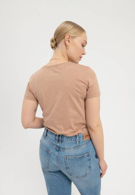 hayallerinizi hayata geçirin kahverengi baskılı t-shirt Anna Field F202321 kadınlar