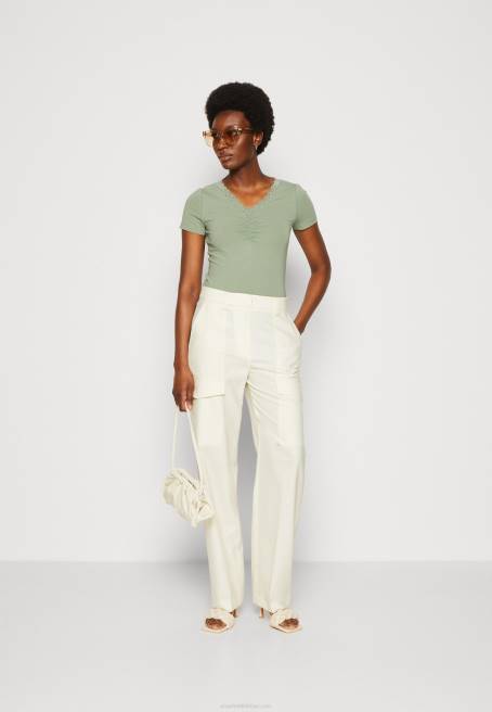 t-shirt açık yeşil yazdır Anna Field F202360 kadınlar