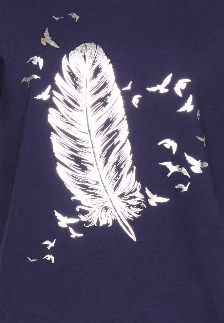 t-shirt mavi yazdır Anna Field F202319 kadınlar