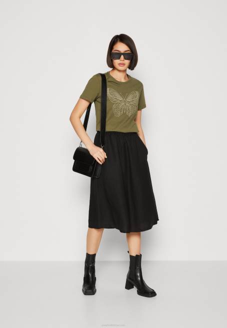 t-shirt yeşil yazdır Anna Field F202349 kadınlar