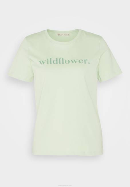 t-shirt yeşil yazdır Anna Field F202373 kadınlar