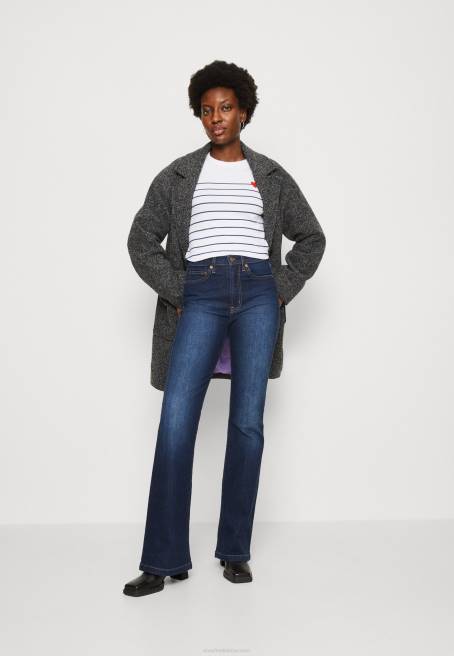 uzun kollu üst beyaz/koyu mavi Anna Field F202590 kadınlar