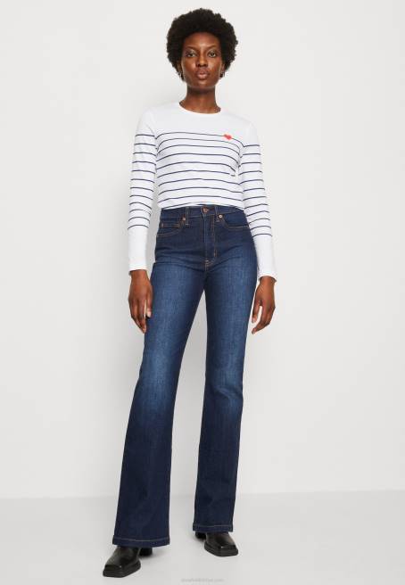 uzun kollu üst beyaz/koyu mavi Anna Field F202590 kadınlar