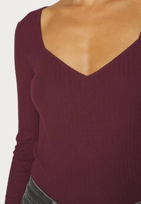 uzun kollu üst koyu kırmızı Anna Field F202530 kadınlar