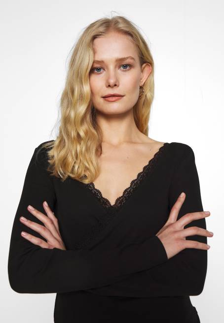 uzun kollu üst siyah Anna Field F202516 kadınlar