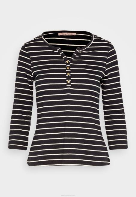 uzun kollu üst siyah beyaz Anna Field F202531 kadınlar